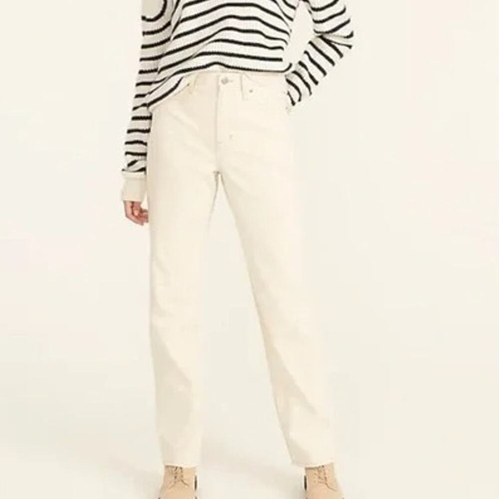 J. Crew Slouchy Boyfriend High Rise Straight Leg Jean 25 Natural Ecru Cream